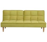 Beliani Sofá Cama Verde 3 plazas Respaldo reclinable Acolchado Siljan