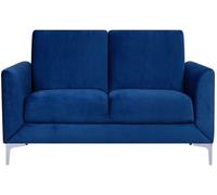 Beliani Sofá de 2 plazas 2 personas de terciopelo azul