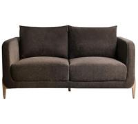 Beliani Sofá de 2 plazas tapizado de Chenilla con reposabrazos Patas de Madera Sala de Estar marrón Oscuro Gimo