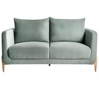 Beliani Sofá de 2 plazas tapizado de Tela con reposabrazos Patas de Madera Sala de Estar Verde Claro Gimo