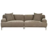 Beliani Sofá de 3 plazas de Tela Sala de Estar de Estilo Moderno Patas de Metal marrón Claro Matila