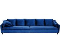 Beliani Sofá de 4 plazas 4 personas de terciopelo azul