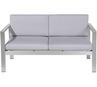 Beliani Sofá de jardín 2 plazas metal gris claro