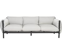 Beliani Sofá de jardín 3 plazas metal gris