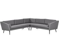 Beliani Sofá esquinero de jardín 5 plazas gris