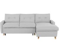 Beliani Sofá esquinero de tejido gris 4 personas