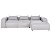 Beliani Sofá esquinero Izquierdo Moderno 4 plazas Modular tapizado de Tela Gris Brande