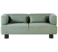 Beliani Sofá Moderno 2 plazas tapizado en Material Repelente al Agua Patas de Madera reposabrazos Rectos Verde Claro Movik