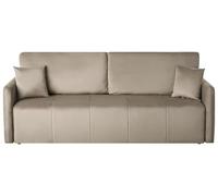 Beliani Sofá Moderno de 3 plazas de Terciopelo con Cojines adicionales y función Cama Gris Pardo Egge