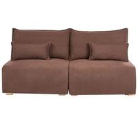 Beliani Sofá Modular de bouclé de 3 plazas con función de Cama y almacenaje marrón Nerbo