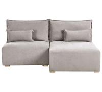 Beliani Sofá Modular esquinero de Tela Izquierdo con función de Cama y almacenaje Beige Nerbo