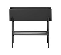 Beliani Soporte para Plantas de Metal Elevado Jardinera Maceta Interior Exterior Negro Vinca