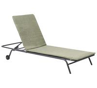 Beliani Tumbona de jardín con Estructura de Metal Gris Oscuro y Tejido olefínico reclinable Verde Volterra