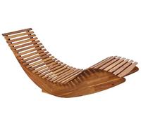 Beliani Tumbona Mecedora de Exterior para Patio de Madera de Acacia Natural Brescia II