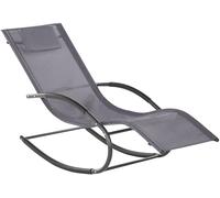 Beliani Tumbona mecedora metal gris