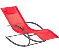 Beliani Tumbona mecedora metal rojo