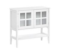 Beliani Vitrina mediterránea salón Dormitorio aparador 2 Puertas Tablero MDF con Estante Inferior Blanco Inlet