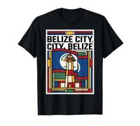 Belice City Belice Bandera Faro Vintage Travel Art Camiseta