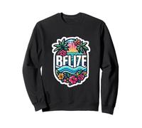 Belice Tropical Beach Colorido Palmera Amanecer Y Flores Sudadera