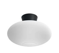 Belid Plafón Bullo XL vidrio opal Ø38 cm negro mate