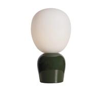 Belid Lámpara de mesa Buddy vidrio opal Verde bosque brillante