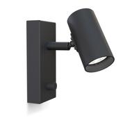 Belid Lámpara de pared Tyson Ø5.5 cm negro con estructura