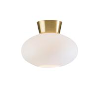 Belid Plafón Bullo vidrio opal Ø27 cm latón