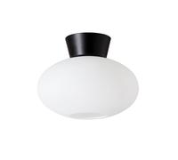 Belid Plafón Bullo vidrio opal Ø27 cm negro mate