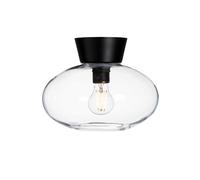 Belid Plafón Bullo vidrio transparente Ø27 cm negro mate