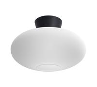 Belid Plafón Bullo XL vidrio opal Ø38 cm negro mate
