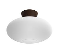 Belid Plafón Bullo XL vidrio opal Ø38 cm óxido
