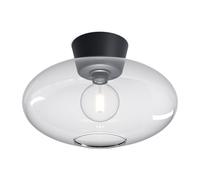 Belid Plafón Bullo XL vidrio transparente Ø38 cm negro mate