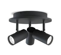 Belid Plafón de 3 luces Tyson Ø25 cm Negro