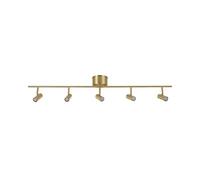 Belid Plafón de 5 spotlight Cato lineal. 120 cm Latón