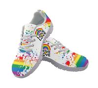 Belidome Rainbow Color Mujer Zapatillas para Caminar Deportes Hombres Zapatillas Antideslizantes Love Is Love
