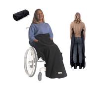 BELIEFF Manta Silla Ruedas - Manta para Silla de Ruedas - Saco Impermeable Silla de Ruedas - Fondo Abierto - Negro - Medium
