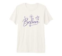 Believe Christian Faith Cross Dove Purple Inspiring Believe Camiseta Premium