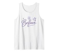 Believe Christian Faith Cross Dove Purple Inspiring Believe Camiseta sin Mangas