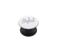 Believe Christian Faith Cross Dove Purple Inspiring Believe PopSockets PopGrip Adhesivo