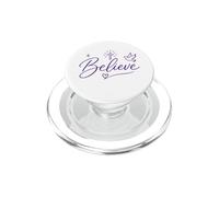 Believe Christian Faith Cross Dove Purple Inspiring Believe PopSockets PopGrip para MagSafe