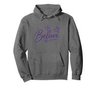 Believe Christian Faith Cross Dove Purple Inspiring Believe Sudadera con Capucha