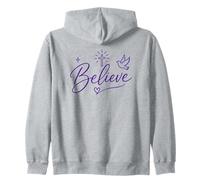 Believe Christian Faith Cross Dove Purple Inspiring Believe Sudadera con Capucha