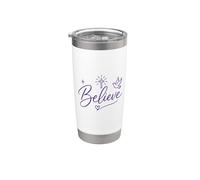 Believe Christian Faith Cross Dove Purple Inspiring Believe Vaso térmico de acero inoxidable de doble pared