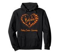 Believe Heart - Cinta Naranja para concientización sobre el cáncer de riñón Sudadera con Capucha