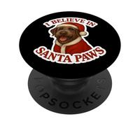 Believe In Santa Paws - Grifón de Pelo Duro para Navidad PopSockets PopGrip Adhesivo