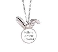 Believe In Your Dream - Collar con colgante de conejo inspirador para regalo