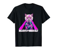 Believe In Yourself Cool Funny Sarcastic Cat Graphic Quotes Camiseta