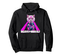 Believe In Yourself Cool Funny Sarcastic Cat Graphic Quotes Sudadera con Capucha