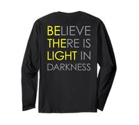 Believe There Is Light In Darkness Jesús Cross Art ON Back Manga Larga