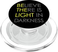 Believe There Is Light In Darkness Jesús Cross Art ON Back PopSockets PopGrip para MagSafe